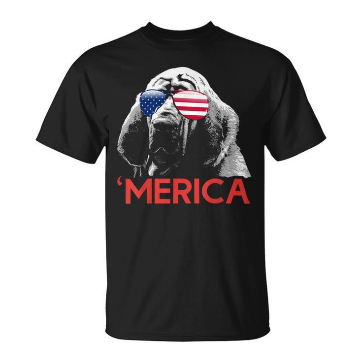 Merica Bloodhound American Flag 4Th Of July Unisex T-Shirt