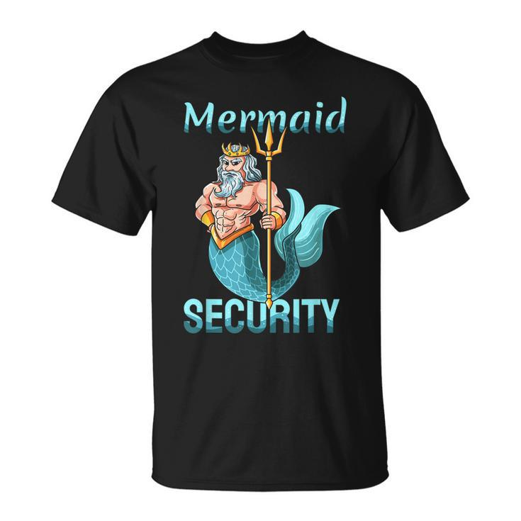 Mermaid Security | Gift For Grandpa Dad Brother Men  Unisex T-Shirt