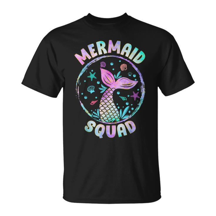 Mermaid Squad Themed Birthday Party Mermaids Family Matching Unisex T-Shirt