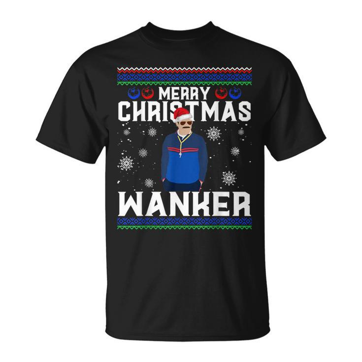 Merry Christmas Wanker Ugly Xmas Sweater Coach Soccer T-Shirt