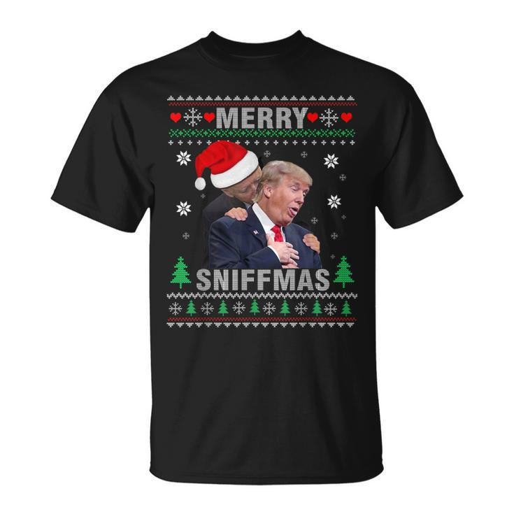 Merry Sniffmas Christmas Anti Biden Ugly Christmas Sweater T-Shirt