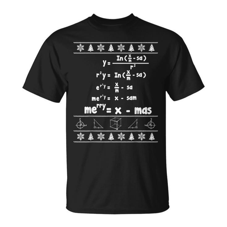Merry X-Mas Ugly Christmas Math Sweater T-Shirt