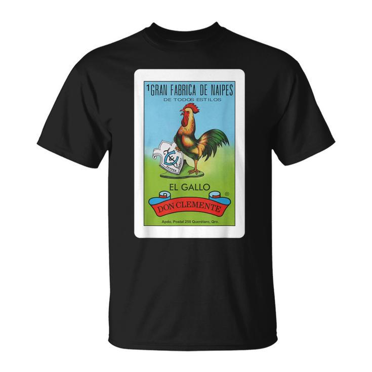 Mexican El Gallo Bingo Card Game Traditional Rooster T-Shirt