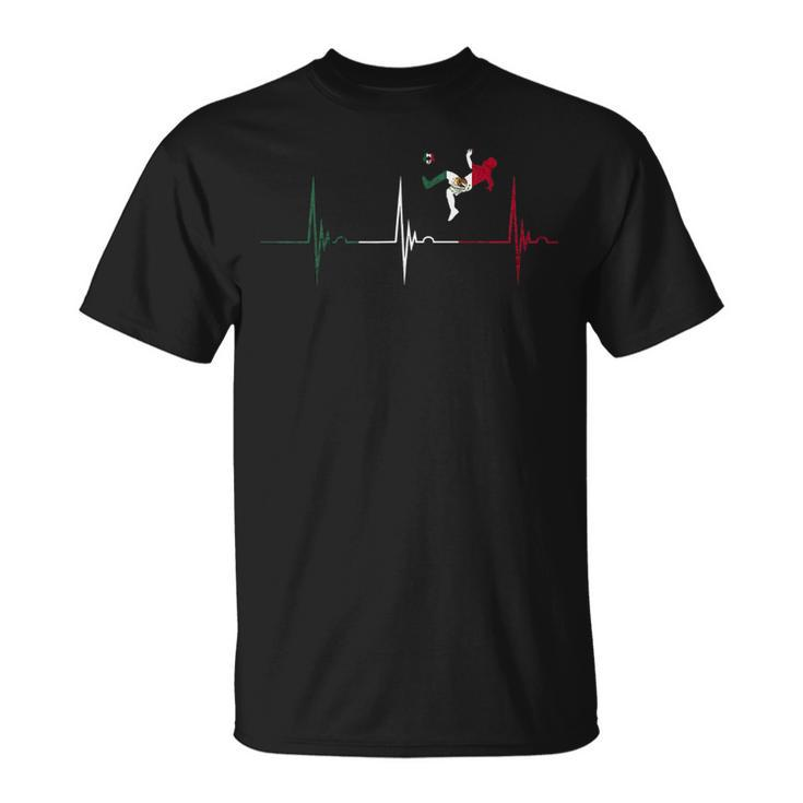 Mexican Pride Heartbeat Ekg Pulse Mexican Flag Mexico Soccer  Unisex T-Shirt