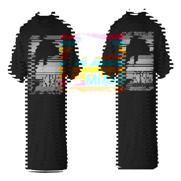 Miami Resident Vintage Dolphin Silhouette Souvenir T-Shirt
