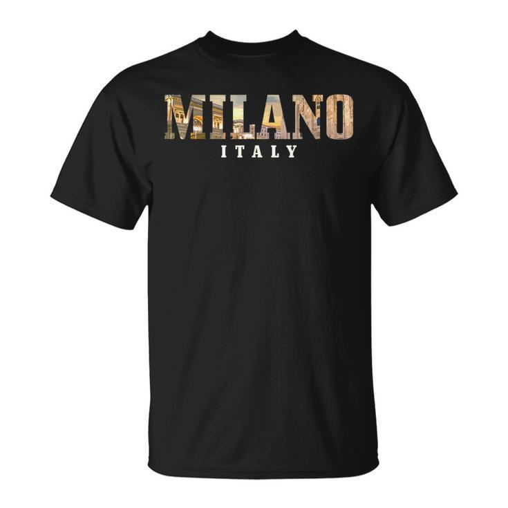 Milano Italia Skyline Italy Italian Souvenir Vintage T-Shirt