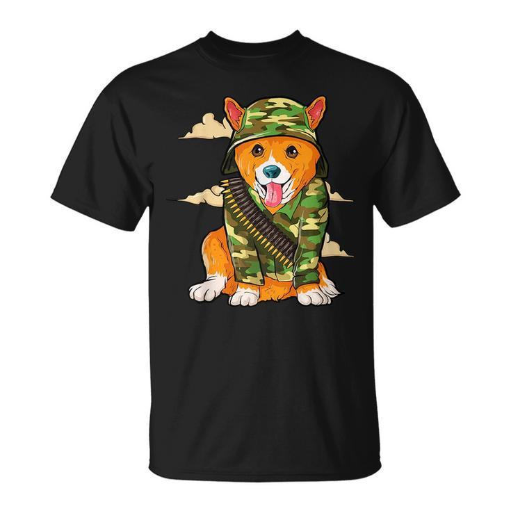 Military Corgi Dog Camo Camouflage  Unisex T-Shirt