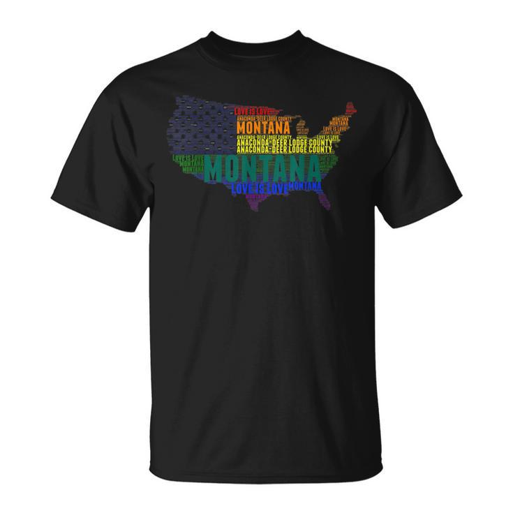 Montana Anaconda-Deer Lodge County Love Wins Equality Lgbtq T-Shirt