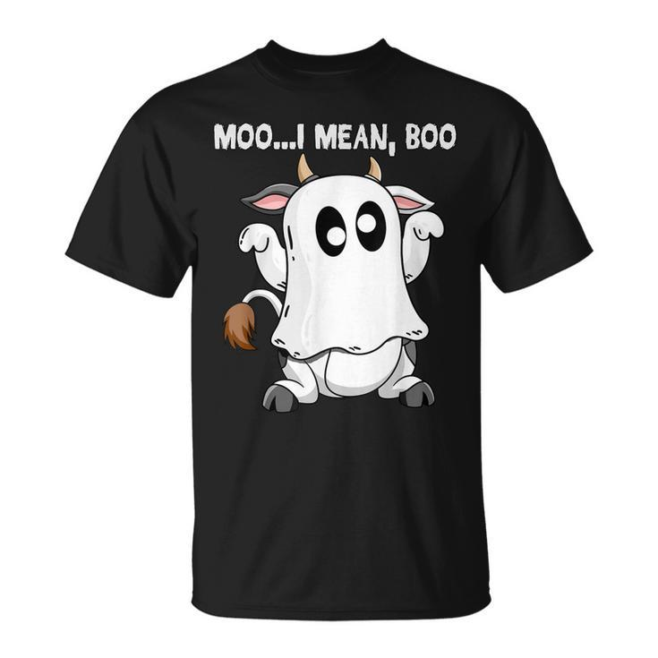 Moo I Mean Boo Cow Costume Halloween  N Girl Gifts  Unisex T-Shirt