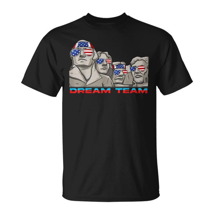 Mount Rushmore 4Th Of July Funny Patriotic Presidents Team 1 Unisex T-Shirt