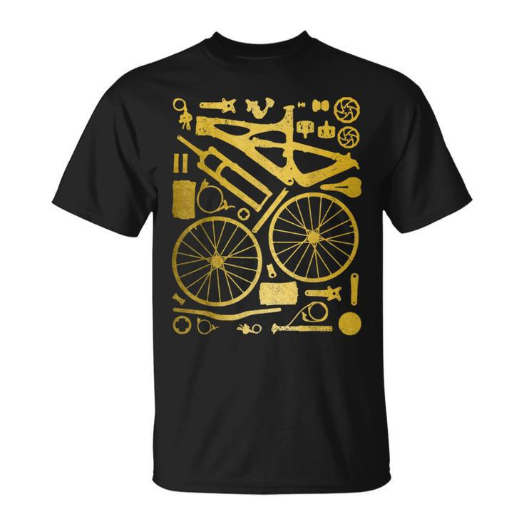 Mountain Bike Mtb Cycling Bicycle Parts Mountain Biker  Unisex T-Shirt