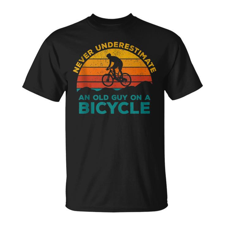 Mountain Bike Never Underestimate An Old Guy On A Bicycle T-Shirt