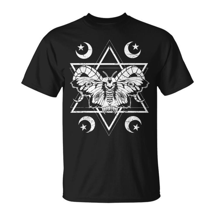 Mysticism Pagan Moon Wiccan Scary Insect Moth Occult  Unisex T-Shirt