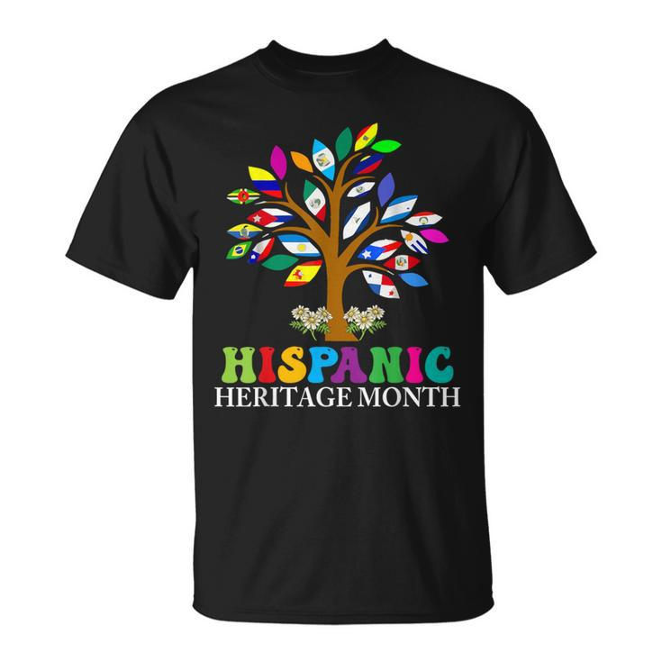 National Hispanic Heritage Month Cute Tree Country Flags T-Shirt