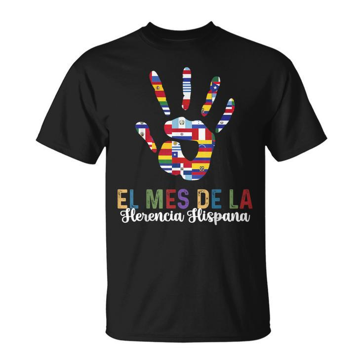 National Hispanic Heritage Month Latin Countries Handprint T-Shirt