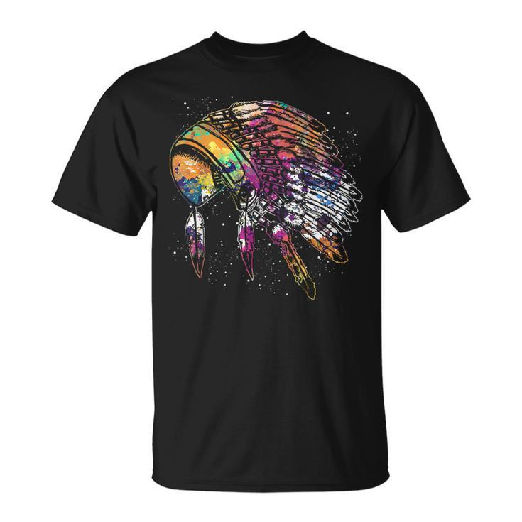 Native American Heritage Colorful Headdress Native American T-Shirt