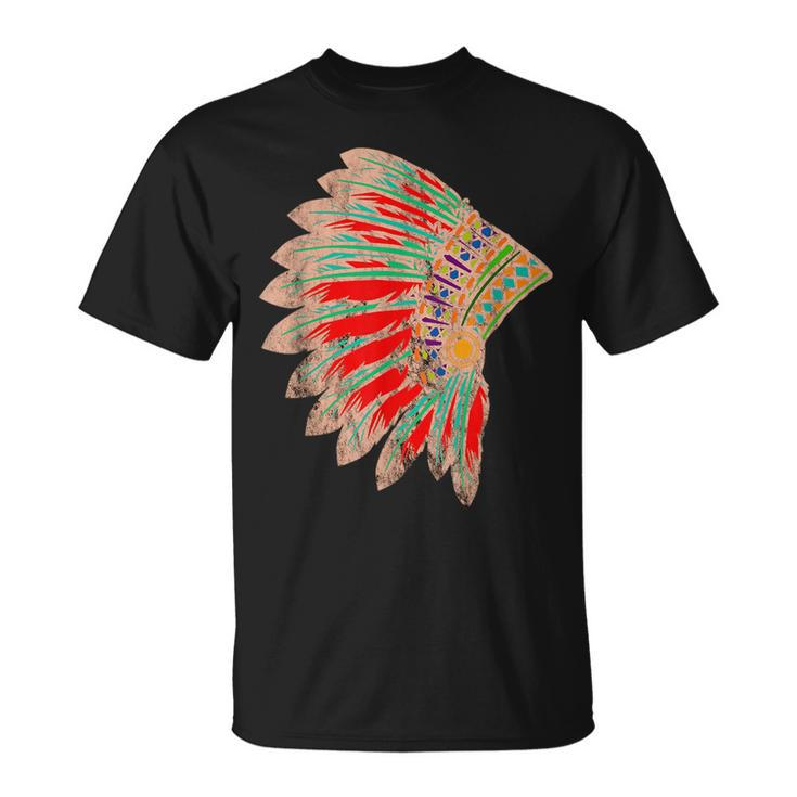 Native American Indian Tribes Feather Headdress Pride Chief  Unisex T-Shirt