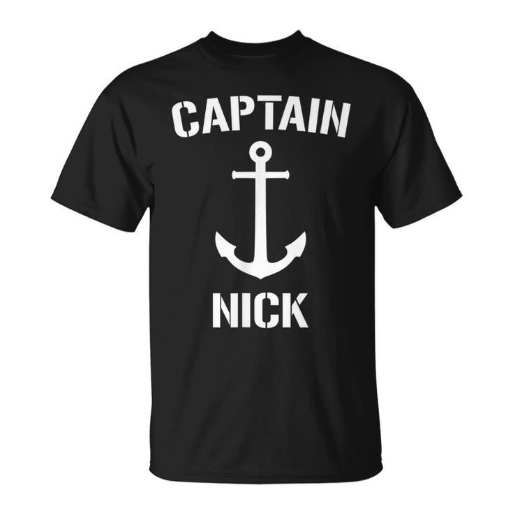 Nautical Captain Nick Personalized Boat Anchor  Unisex T-Shirt
