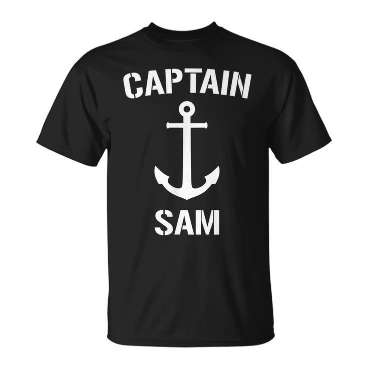 Nautical Captain Sam Personalized Boat Anchor  Unisex T-Shirt