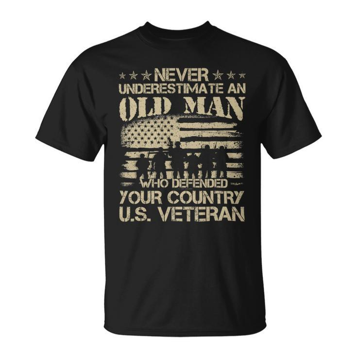 Never Underestimate An Old Man Dad Thank You Veterans Shirts 360 Unisex T-Shirt