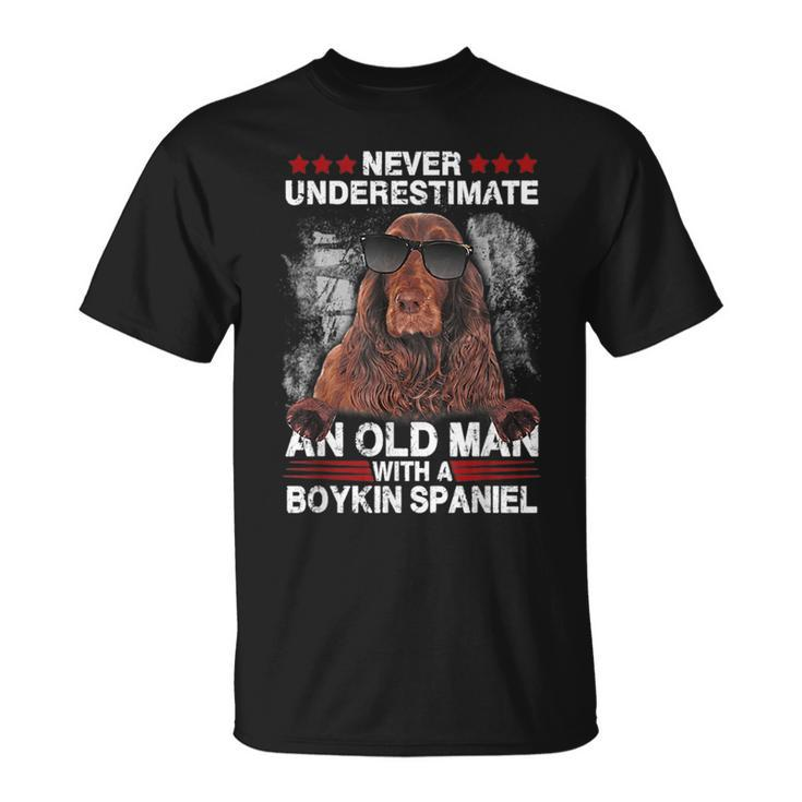 Never Underestimate An Old Man With A Boykin Spaniel Unisex T-Shirt