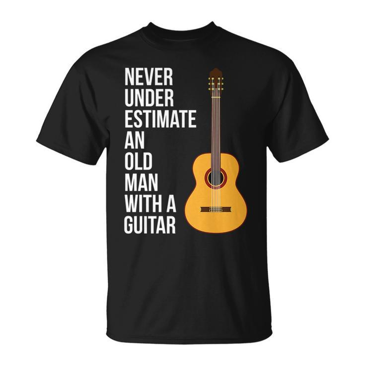 Never Underestimate An Old Man With A Guitar  For Men Unisex T-Shirt
