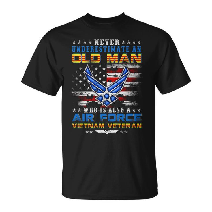 Never Underestimate An Oldman Us Air Force Vietnam Veteran Unisex T-Shirt