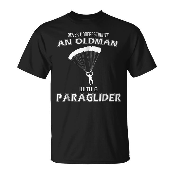 Never Underestimate An Oldman With Paraglider Funny Unisex T-Shirt