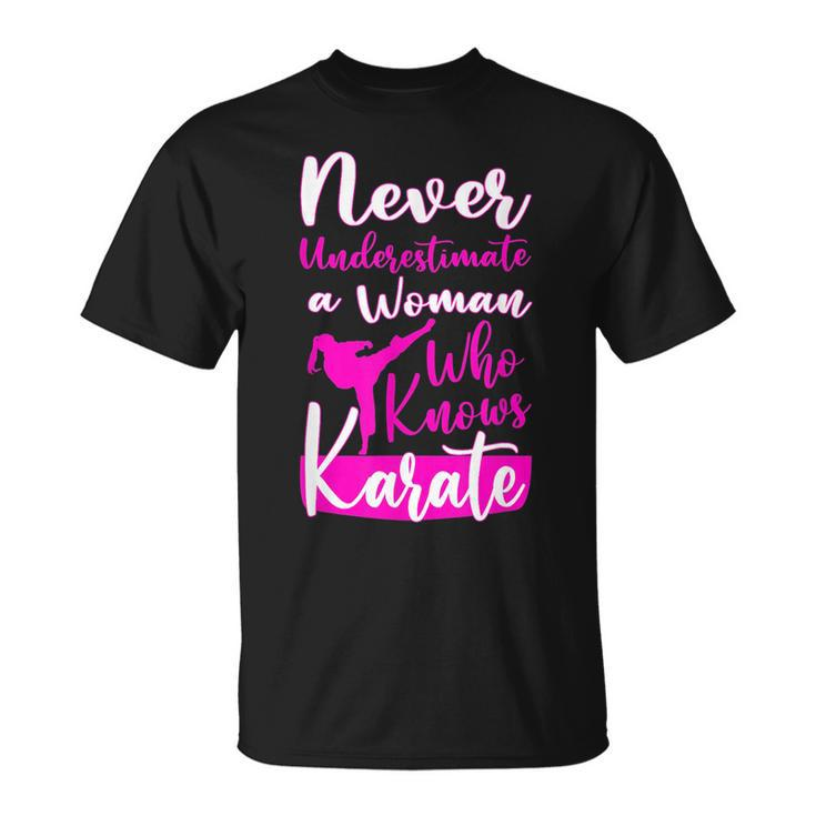 Never Underestimate And Old Woman Who Knows Karate Martial Old Woman Funny Gifts Unisex T-Shirt