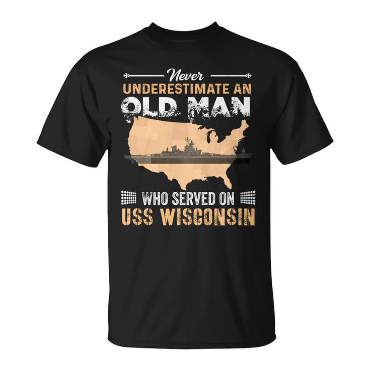Never Underestimate Uss Wisconsin Bb64 Battleship Unisex T-Shirt