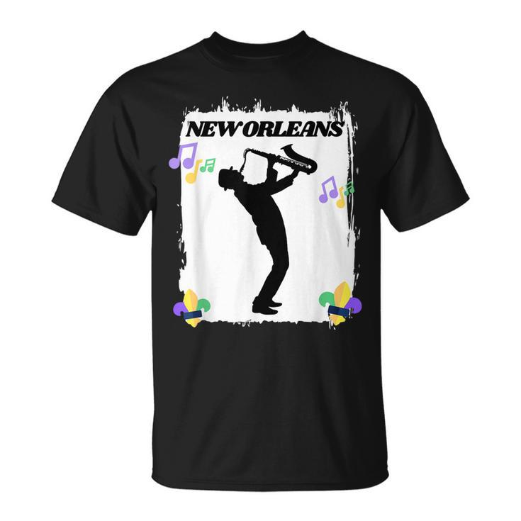 New Orleans Louisiana Skyline Music Jazz Travel Holidays T-shirt