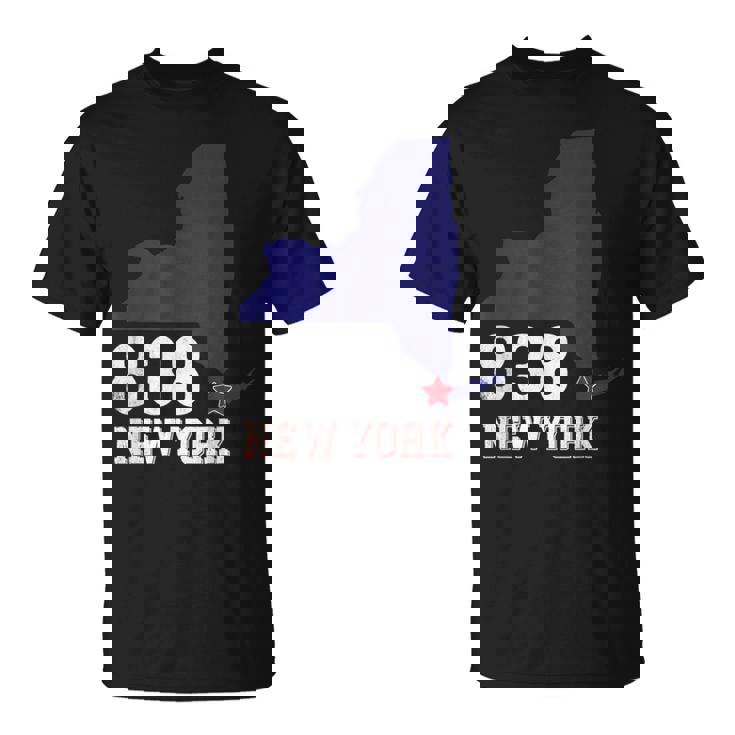 New York Area Code 838 New York Ny Map T-Shirt