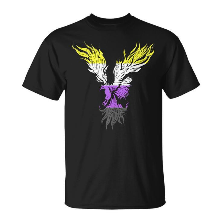 Nonbinary Flag Phoenix Bird Nonbinary Pride Genderqueer Lgbt  Unisex T-Shirt