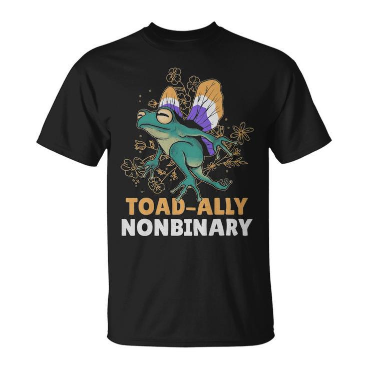 Nonbinary Pride Frog Funny Nonbinary Gift  - Nonbinary Pride Frog Funny Nonbinary Gift  Unisex T-Shirt