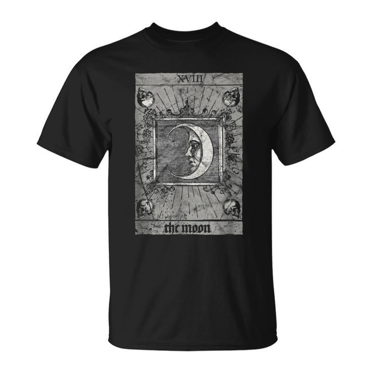 Occult The Moon Tarot Card Vintage Esoteric Horror Tarot T-Shirt