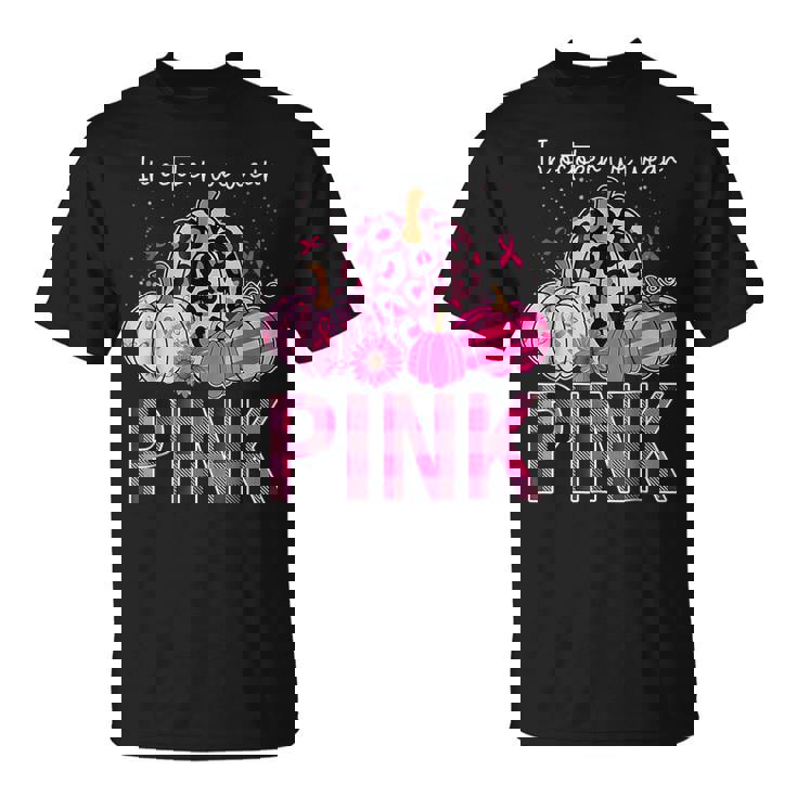 In October We Wear Pink Pumpkin Breast Cancer Awareness T-Shirt