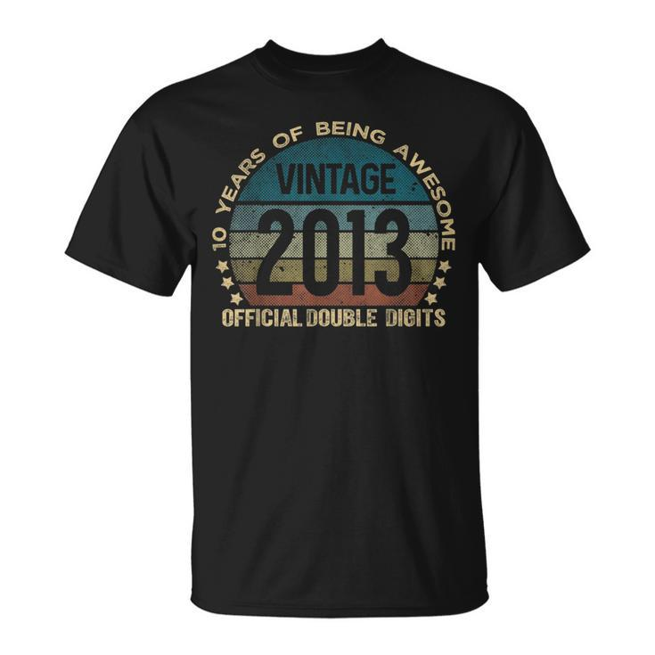 Official Double Digits 10Th Birthday 10 Year Old Vintage T-Shirt