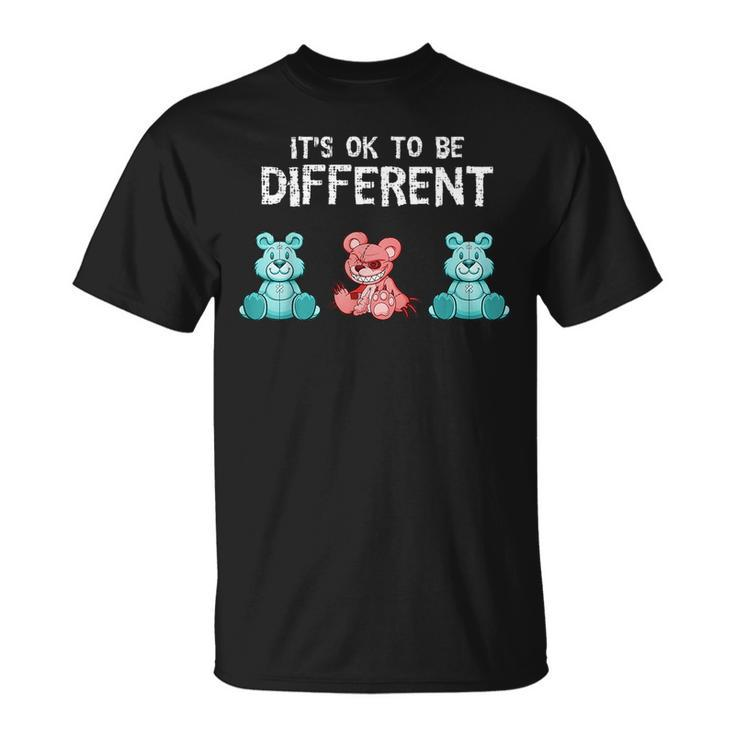 Ok To Be Different Teddy Bear Teddy Halloween Costume Scary  Unisex T-Shirt