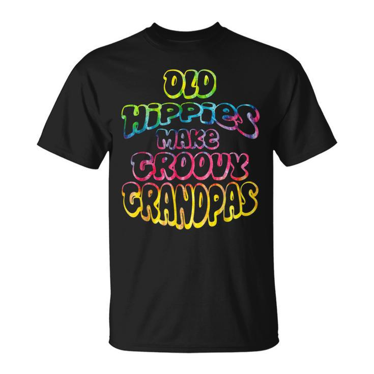 Old Hippies Make Groovy Grandpas Grandparents Day T-shirt