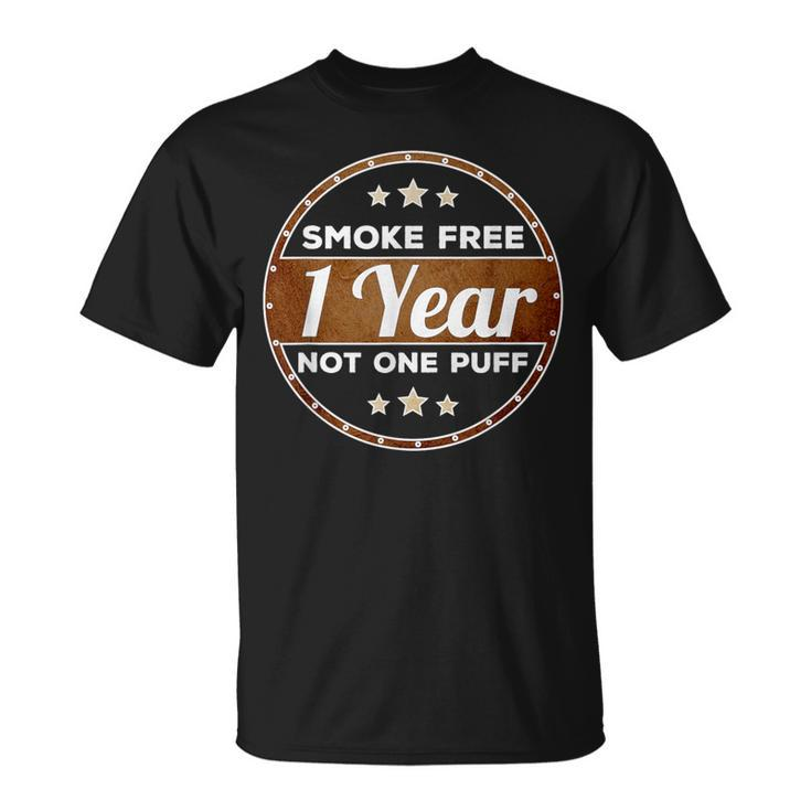One Year Smoke Free Anniversary Quit Smoking T-Shirt