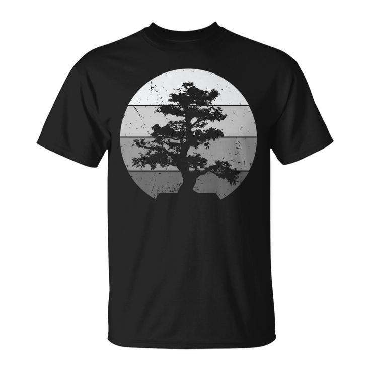 Pacific Ocean Beach Bonsai Tree Sun Retro Vintage   Bonsai Tree Funny Gifts Unisex T-Shirt