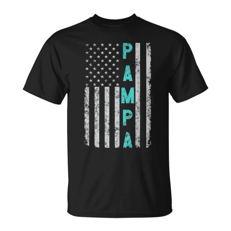 Pampa Fathers Day Vintage Patriotic Distressed American Flag T-Shirt