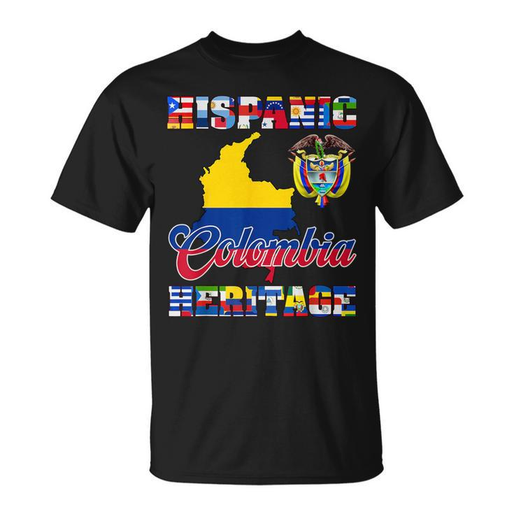 Hispanic Heritage Month Colombia Colombian Flag Pride T-Shirt