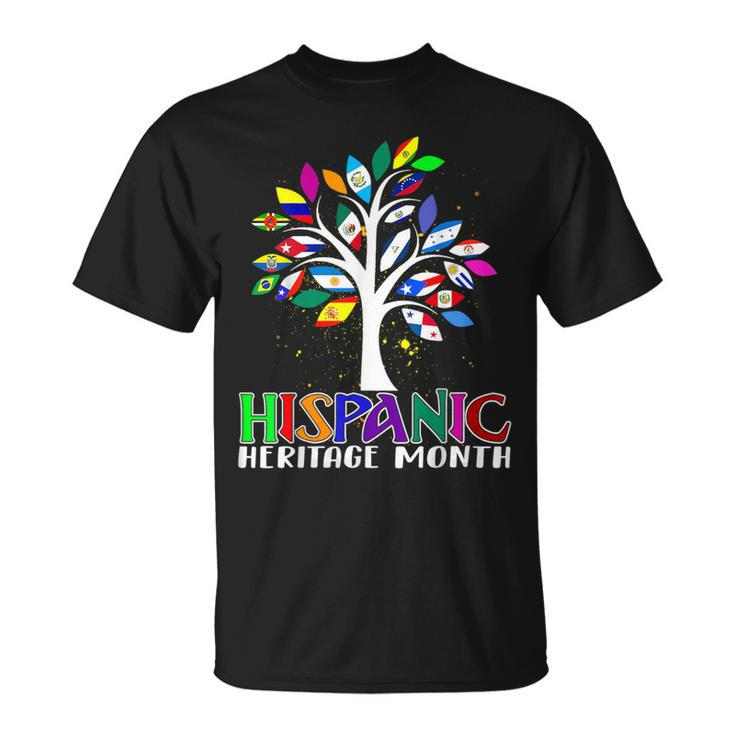Hispanic Heritage Month Latino Tree Flags All Countries T-Shirt