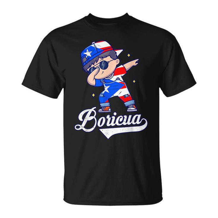 Hispanic Heritage Month Puerto Rico Boricua Boy Rican Flag T-Shirt