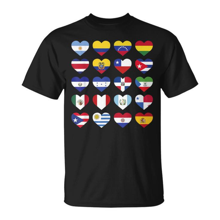 Hispanic Heritage Month Spanish-Speaking Countries Flags T-Shirt