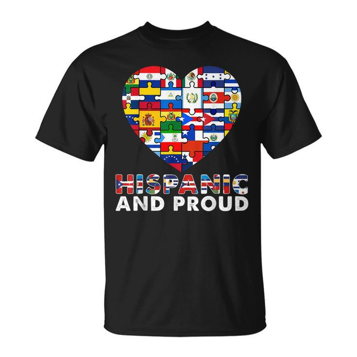 Hispanic And Proud Heart Pride Hispanic Heritage Month T-Shirt