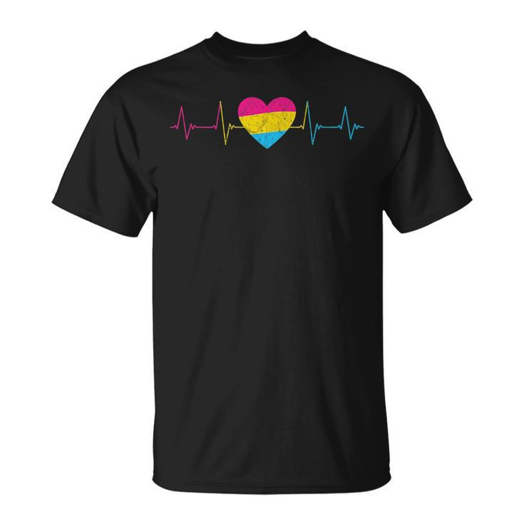 Pansexual Heartbeat - Pan Flag Ekg Pulse Line Lgbt Pride   Unisex T-Shirt