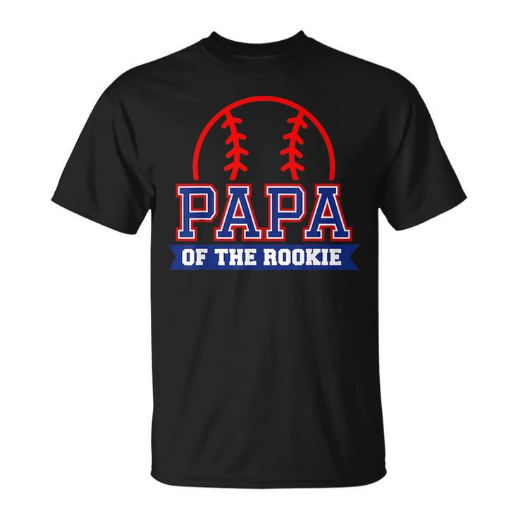 Papa Of Rookie 1St Birthday Baseball Theme Matching Party  Unisex T-Shirt