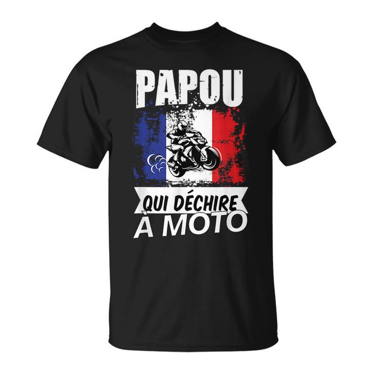 Papou Biker Mens Motorbike Gift Idea For Grandad  Unisex T-Shirt